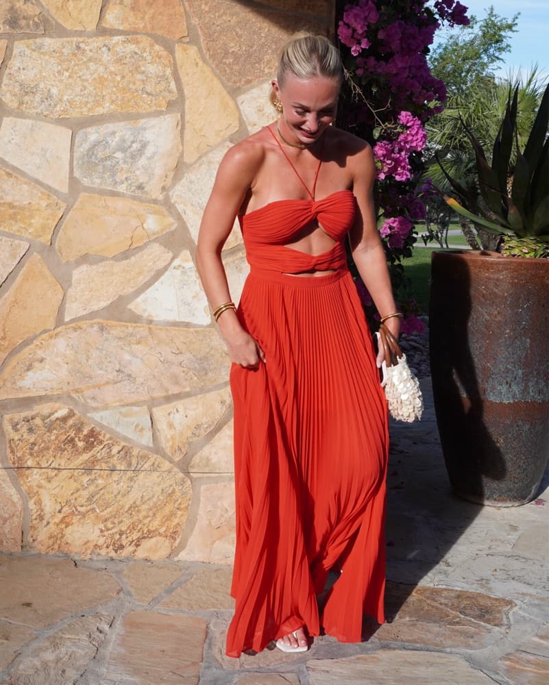 Red Cutout Maxi Dress - Image 3