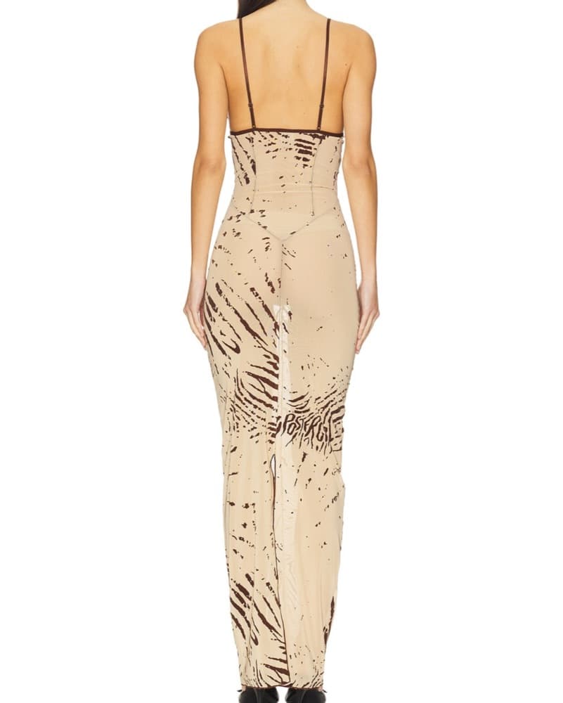 Poster Girl Hun Dress In Beige Zebra - Image 4