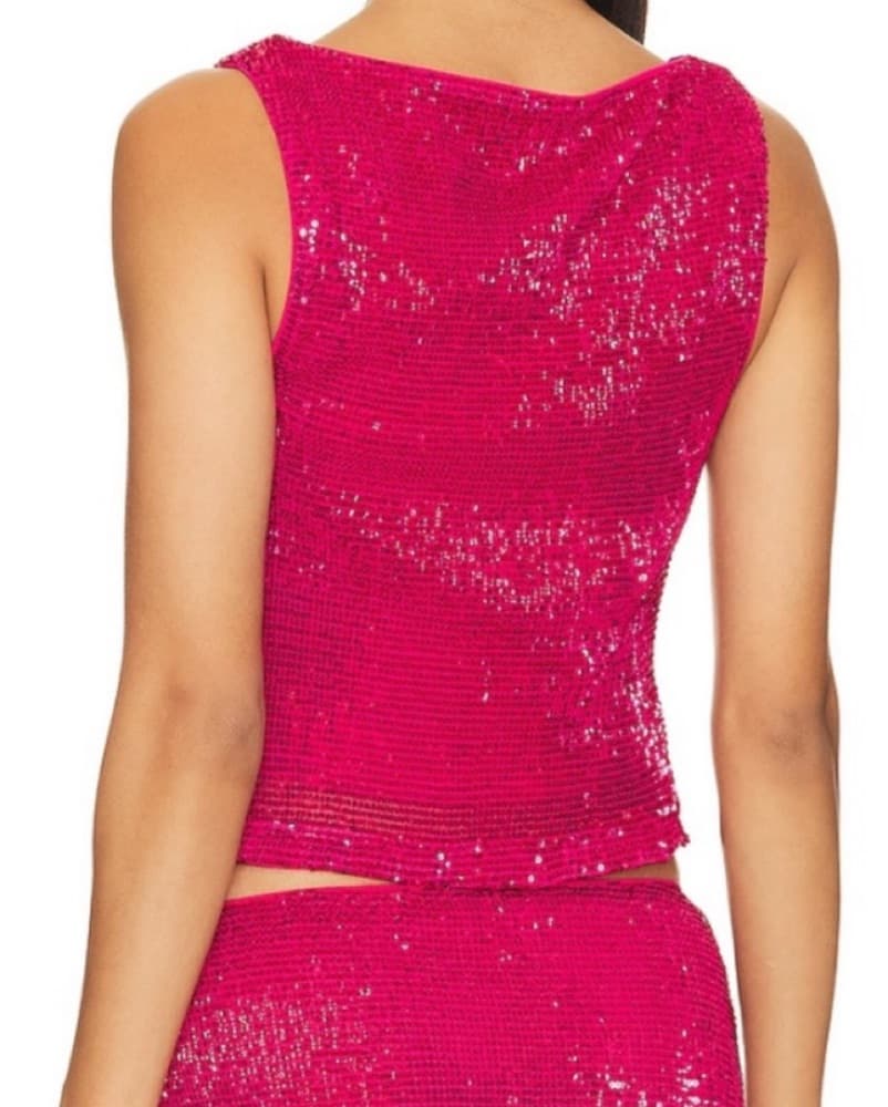 Lovers And Friends Fuchsia Sequin Top - Image 2