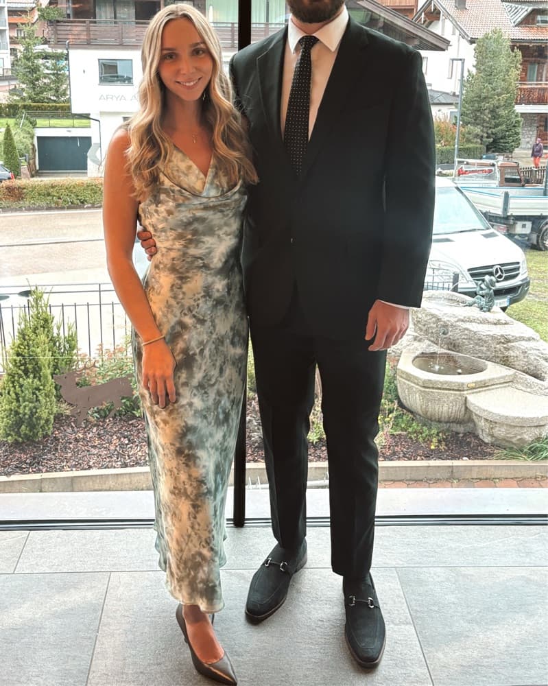 Patterned Wedding Guest Dress - Image 1