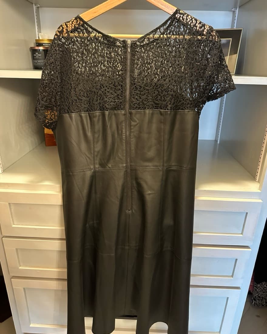 Torrid Lace & Faux Leather Dress Size 18 - Image 2
