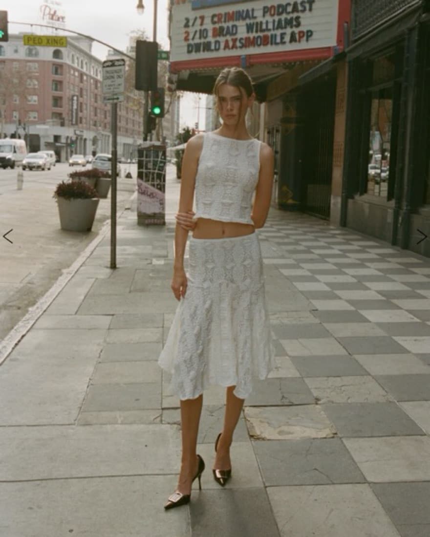 With Jean Maeve Lace Midi Skirt    - Image 5