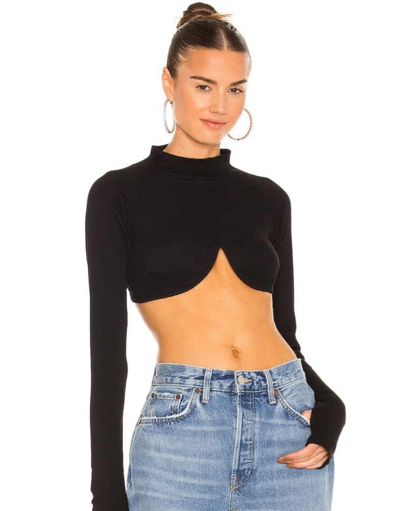 Longsleeve Black Crop Top - Image 1