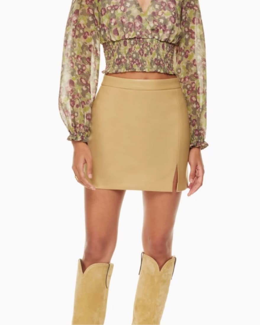 Aritzia Beige Mini Skirt - Image 1
