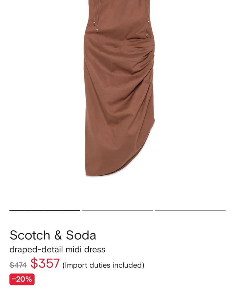 Scotch & Soda Draped Detail Midi Dress - Image 3