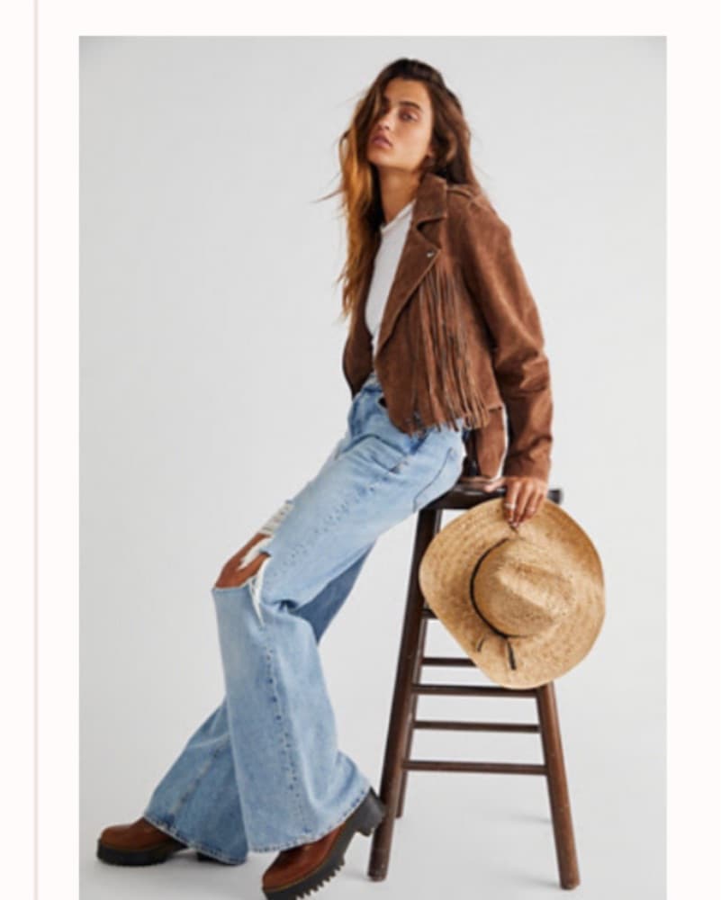 Free People Fringe Suede Moto Jacket - Image 4