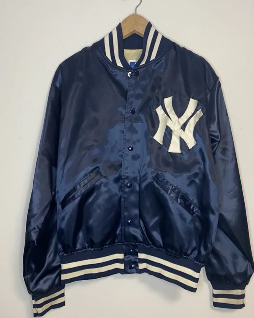 Vintage Yankees Satin Bomber Jacket - Image 1
