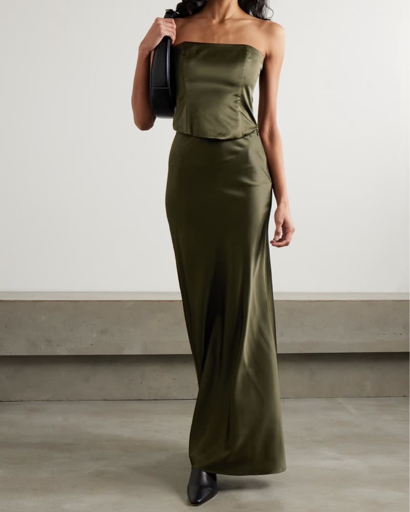 Staud Silk Olive Green Set - Image 2