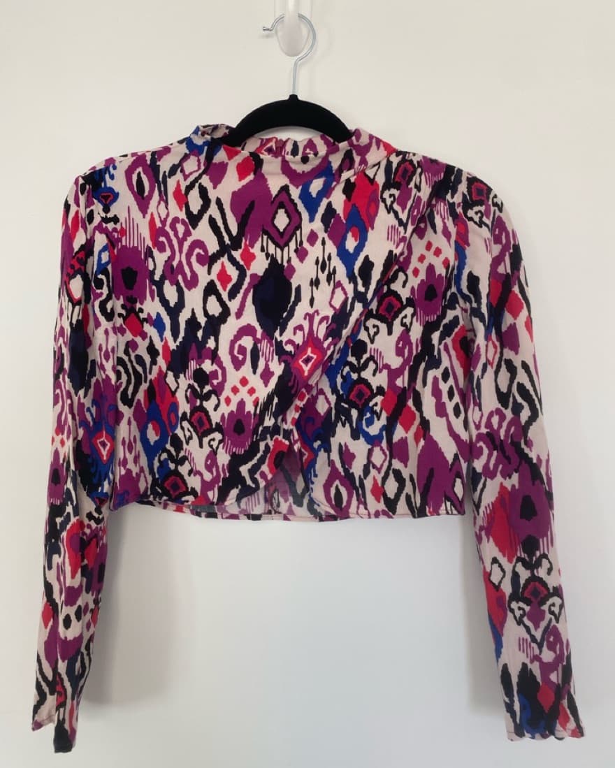 Zara Colorful Geometric Long-Sleeve Crop - Image 6