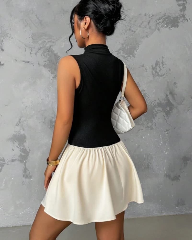 Stylish Sleeveless Mini Dress - Image 2