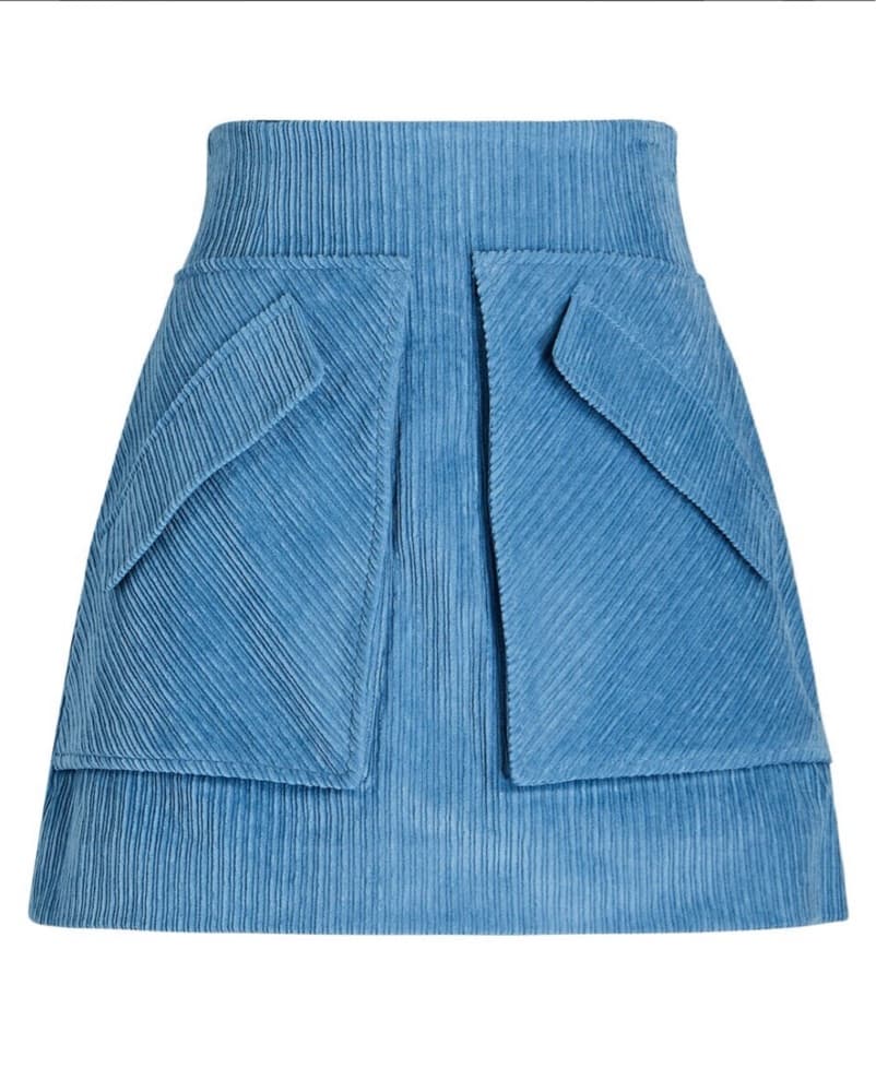 Aknvas Blue Corduroy Mini Skirt, Size 0 - Image 1