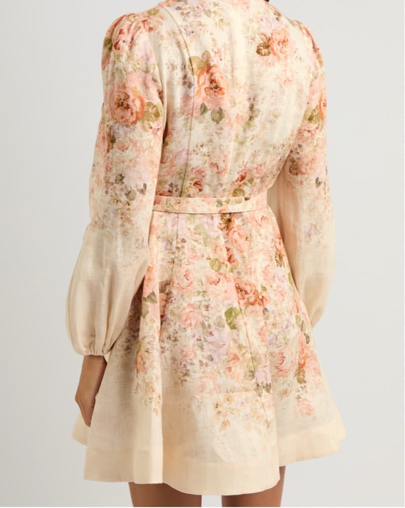 Zimmermann  Floral Linen Belted Minidres - Image 2