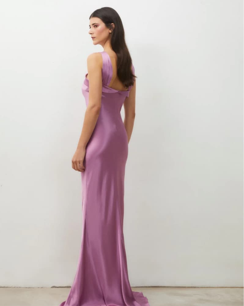 Redondo Brand Satin Halter Gown - Image 3