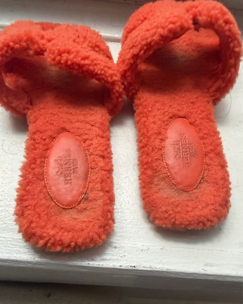 Hermes Oran Orange Sandals - Image 2