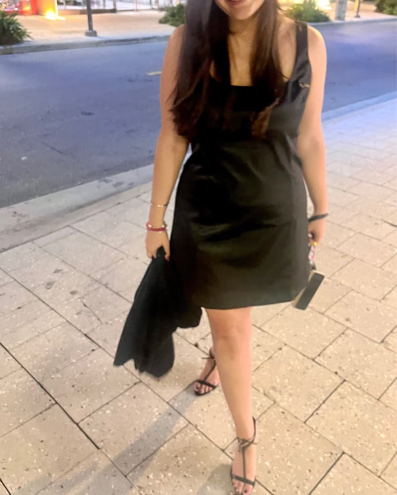Gap Elegant Black Satin Mini Dress - Image 1