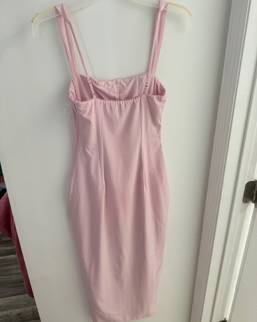 Oh Polly Theodora Soft Pink Dress - Image 3