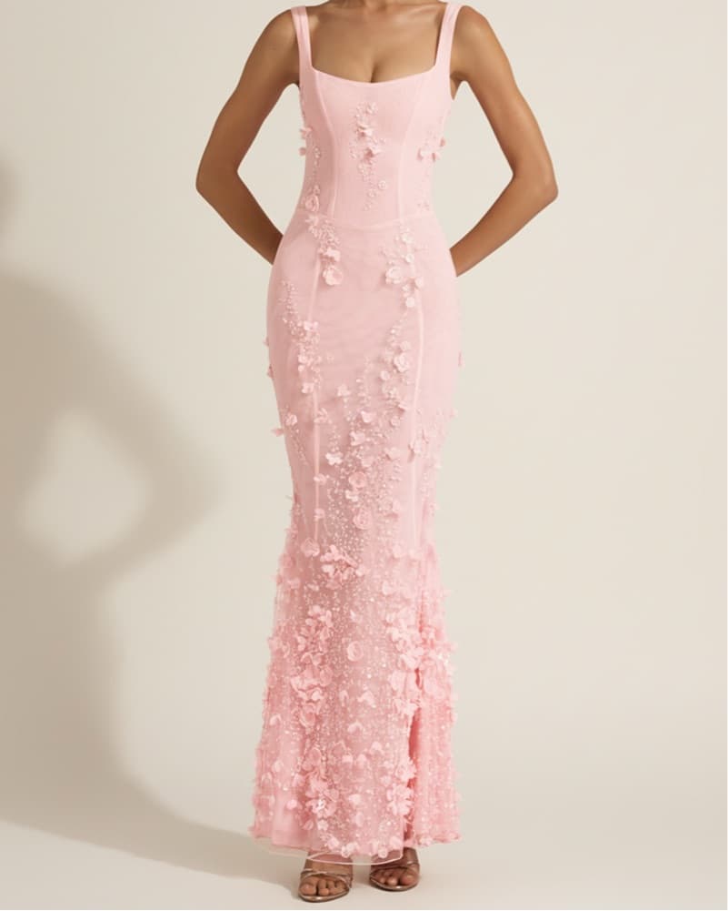 Pink Embellished Corset Gown/ Maxi Dress - Image 5