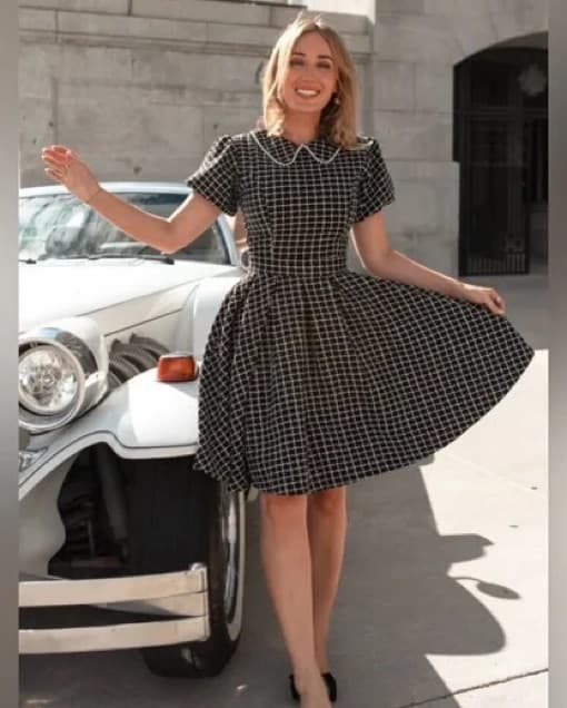 Black Plaid Dress - Image 1