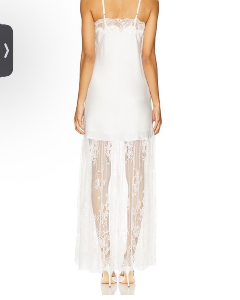 White Silk And Lace Maxi Dress  - Image 2