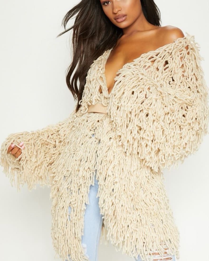 Long Line Crocheted Fringe Cardigan  - Image 3