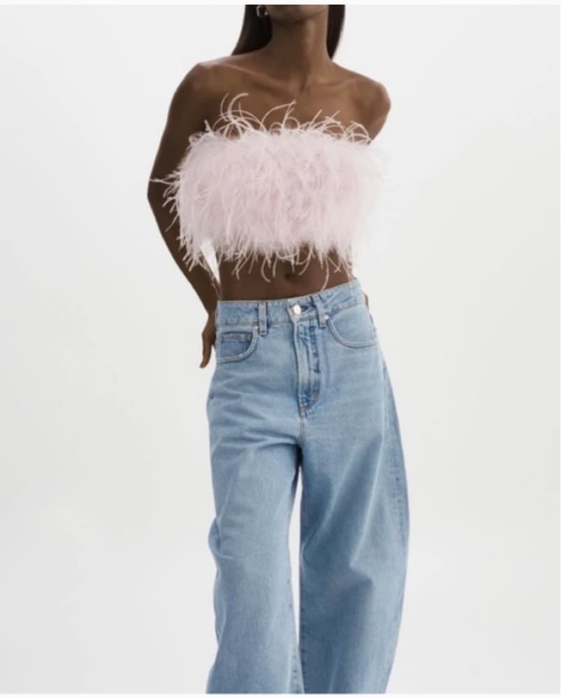 Lamarque Pink Feather Strapless Top  - Image 1