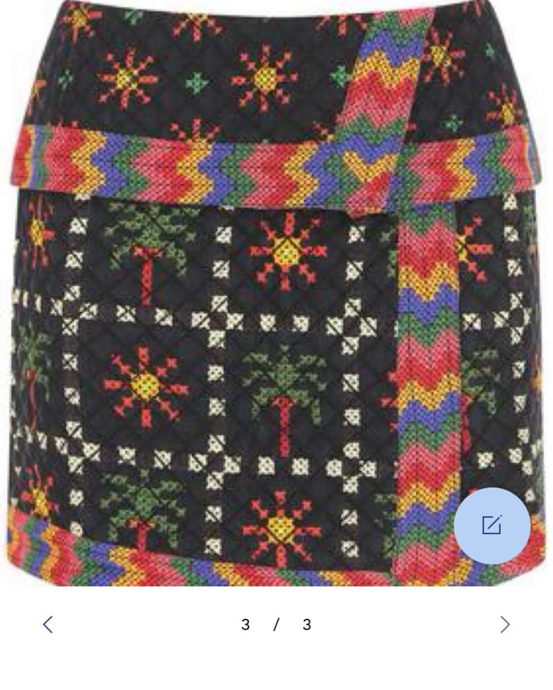 Farm Rio Embroidered Quilted Miniskirt - Image 3