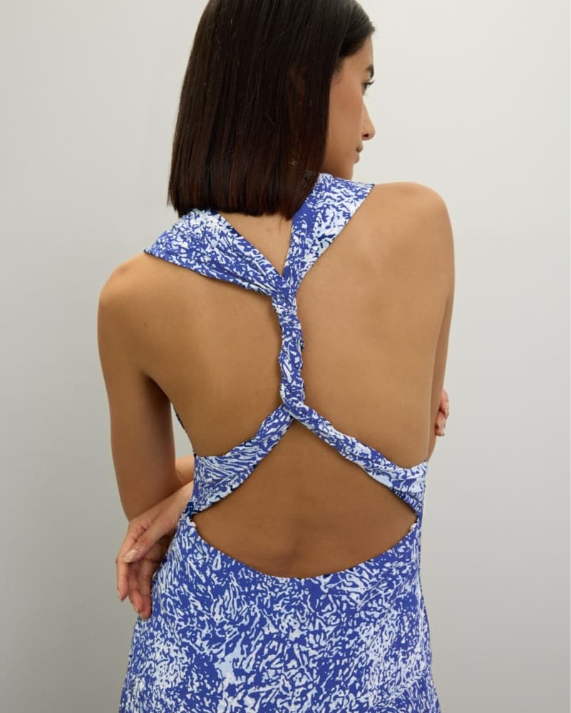 Proenza Schouler Simone Dress Blue/White - Image 3