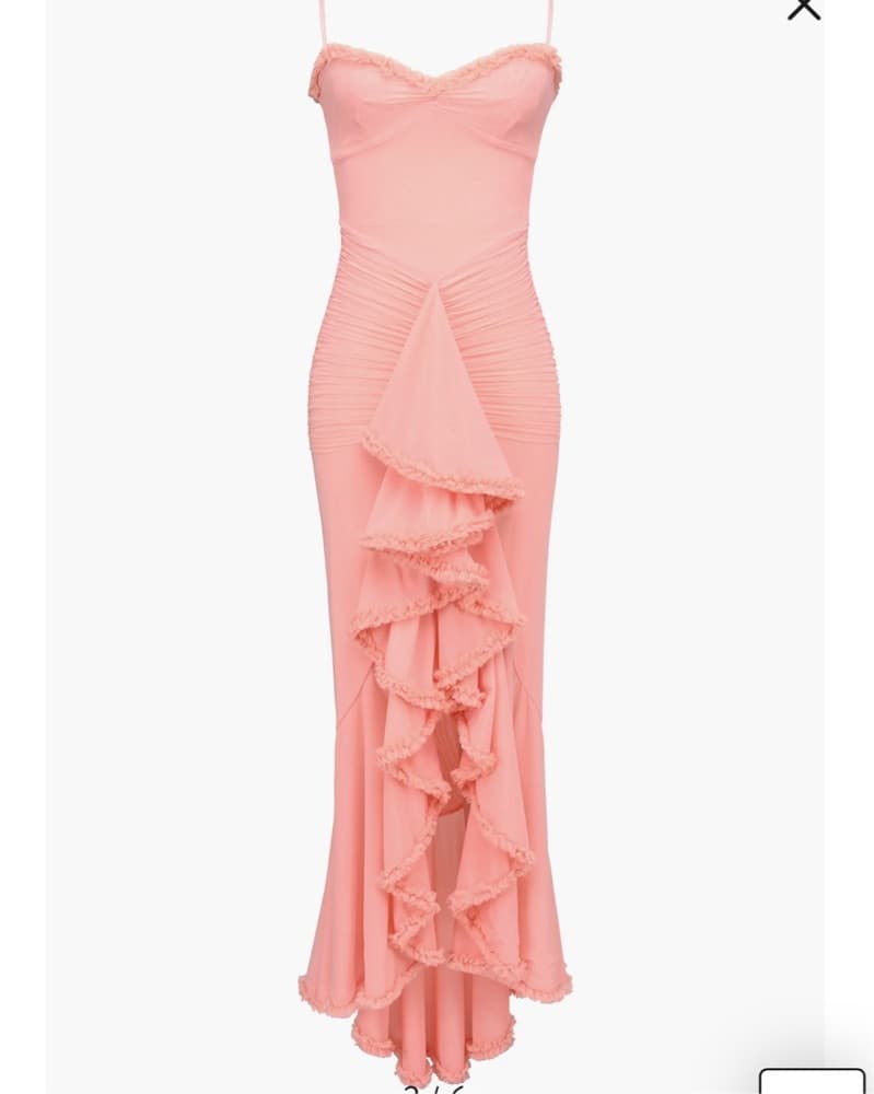 Gabbi Ruffle Mesh High-Low Cocktail Dres - Image 3