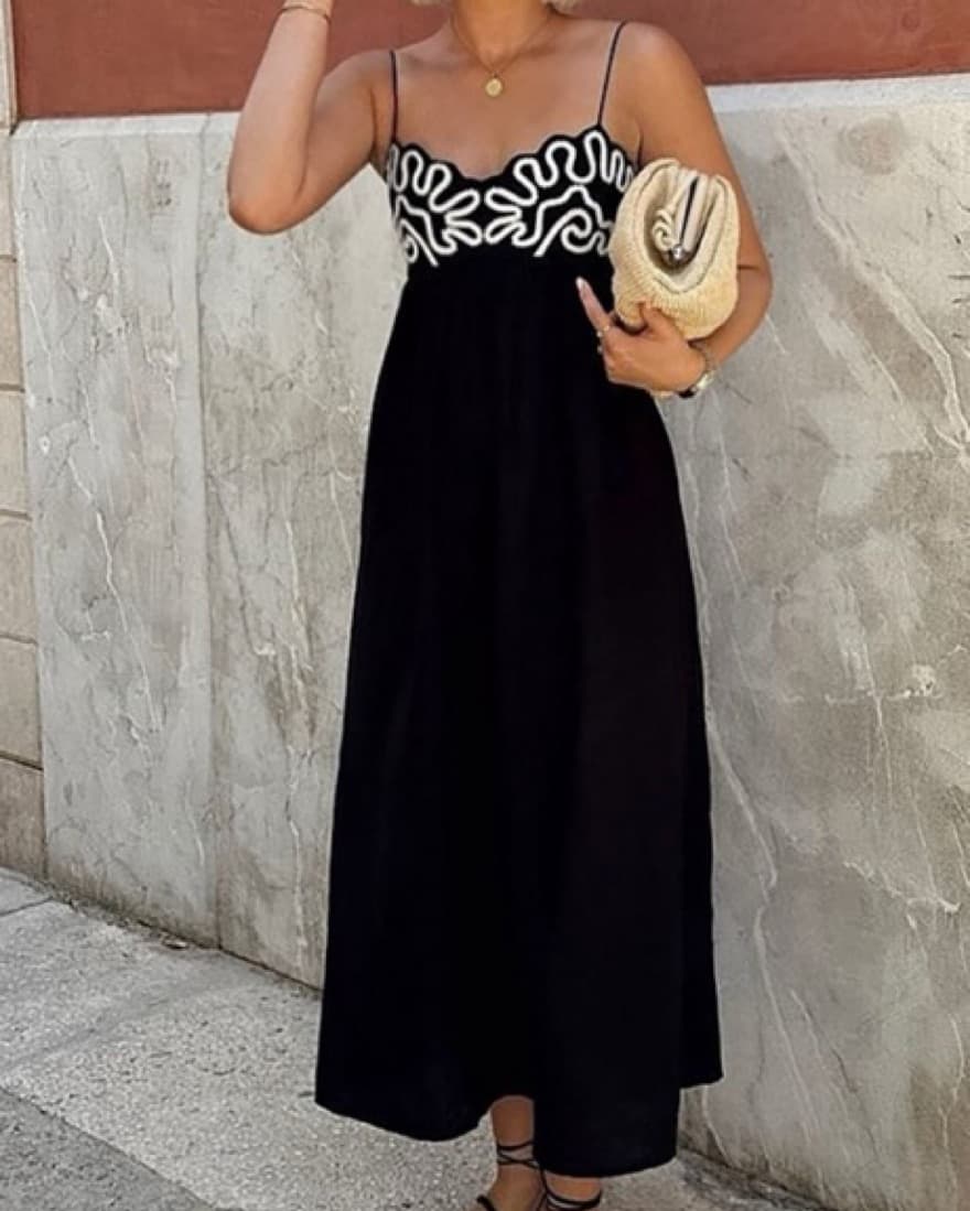 Commense Embroidered Maxi Dress - Image 1