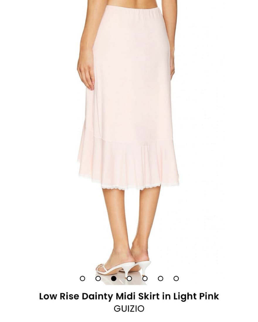 Low Rise Dainty Midi Skirt in Light Pink - Image 3