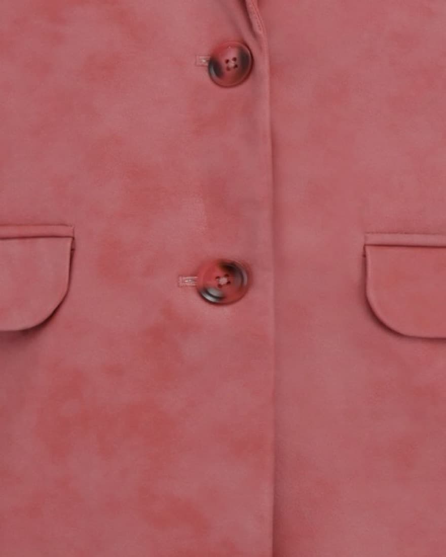 Chic Dusty Rose Suede Blazer Jacket - Image 5