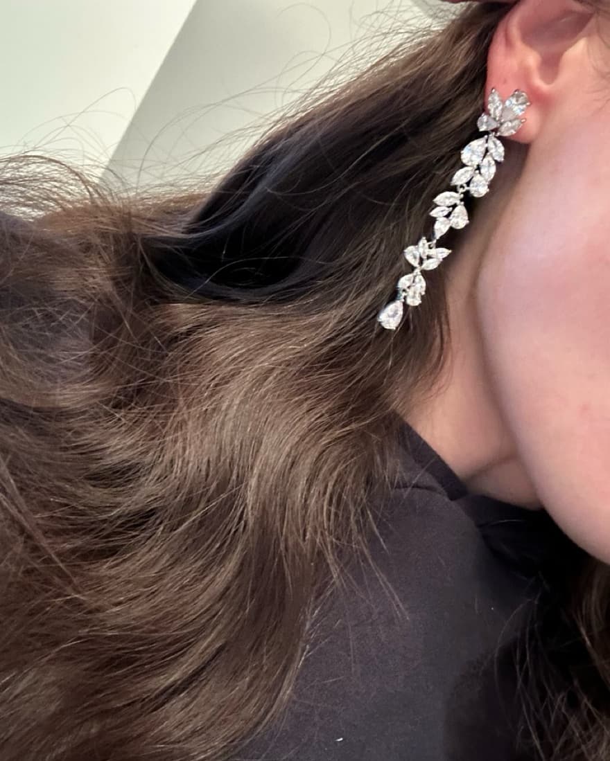 Crystal Flower Statement Earring - Image 1