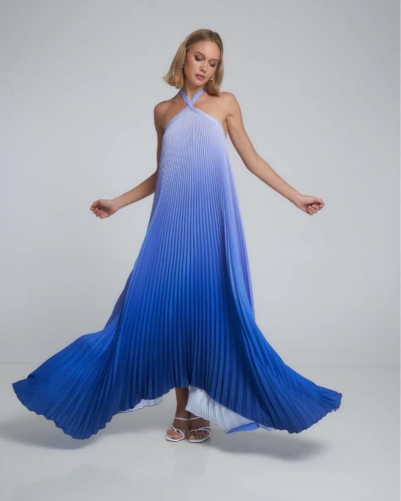 L’idee Deesse Gown Ocean Blue Halter  - Image 1
