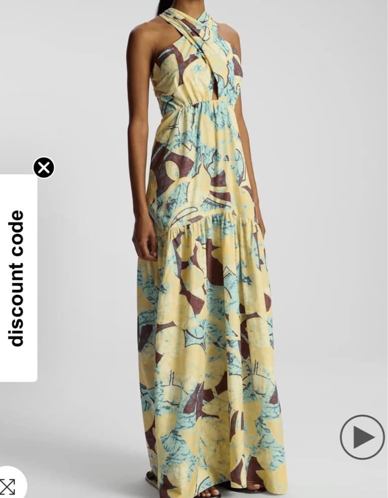 Vibrant Printed Halter Maxi Dress - Image 1