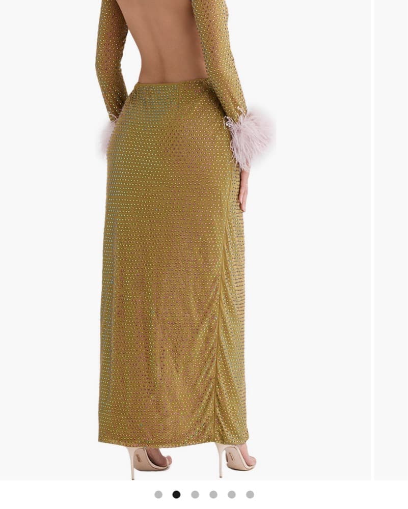 House of CB Gina Rhinestone Feather Dres - Image 2