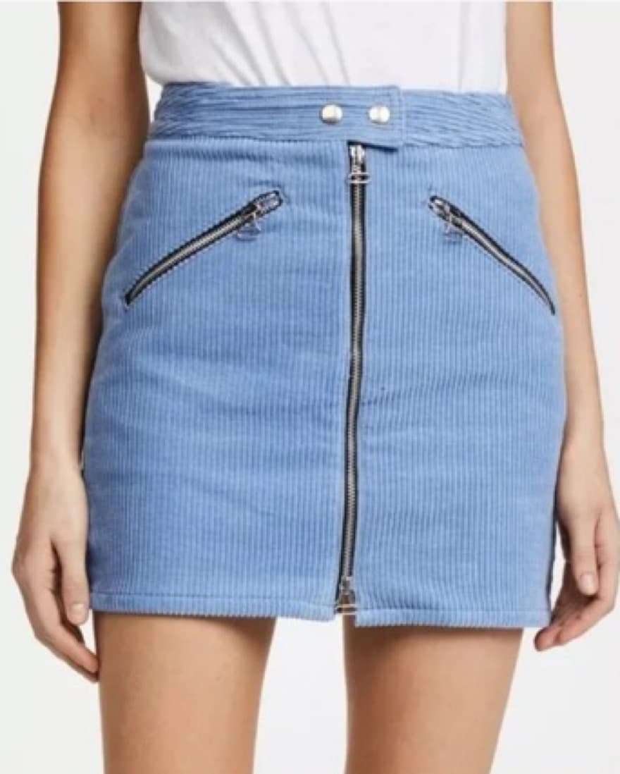 Rag & Bone Blue Corduroy Skirt - Image 1