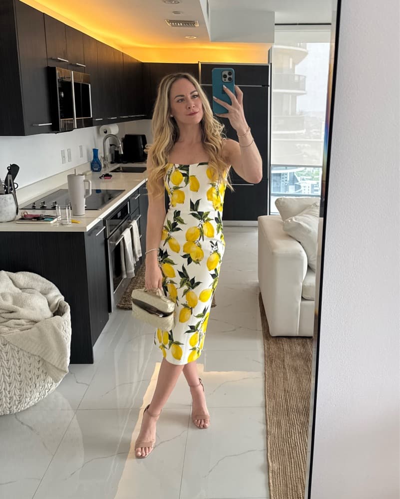 Dolce & Gabbana Lemon Print Midi Dress - Image 2
