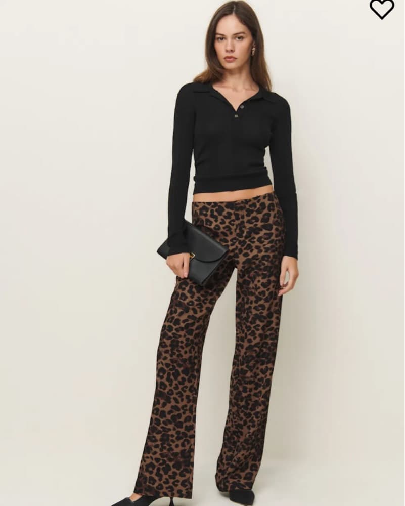 Low Rise Reformation Cheetah Trousers - Image 1