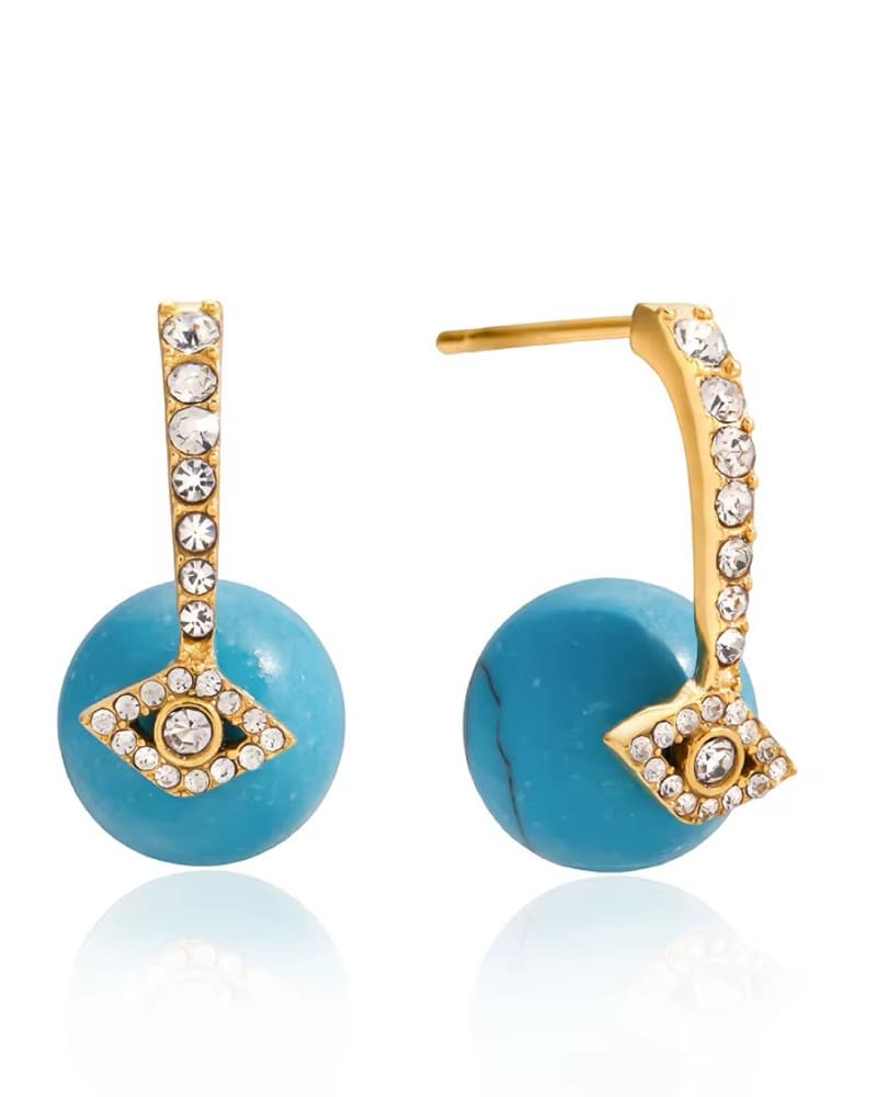 Elegant Turquoise Crystal Earrings - Image 1