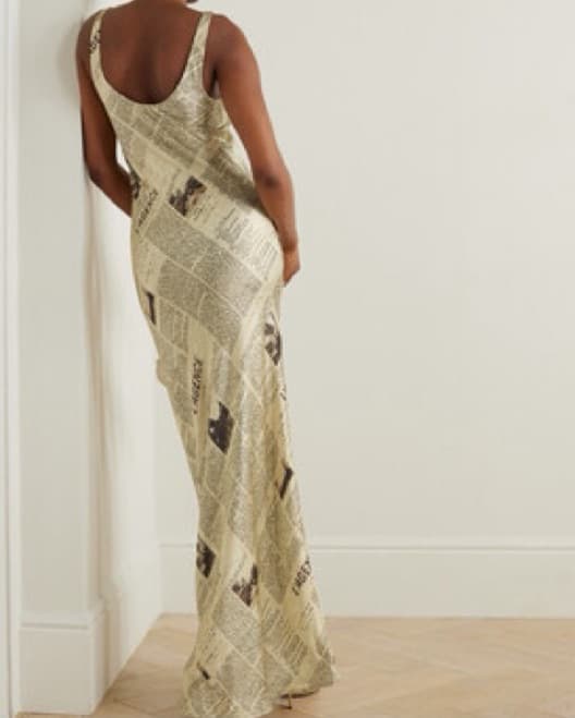 L’AGENCE Newspaper Yasmin Silk Dress    - Image 6