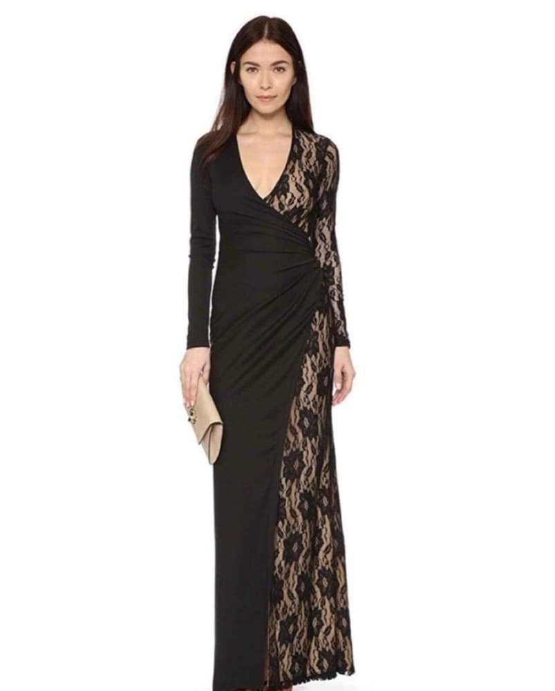 Parker Black Lace Long Dress  - Image 1