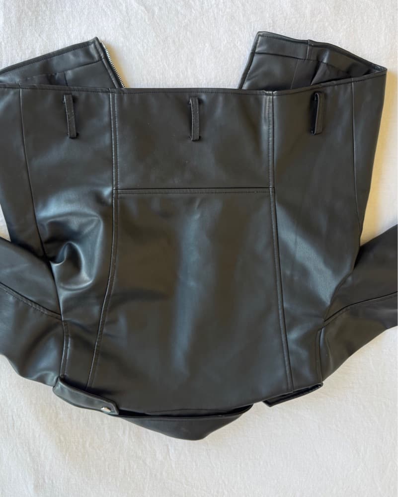 Black Faux Leather Jacket - Image 3