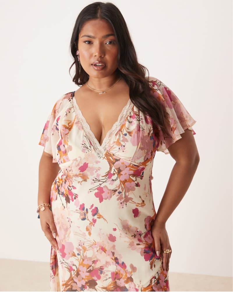 Fall Floral Lace Dress - Image 1