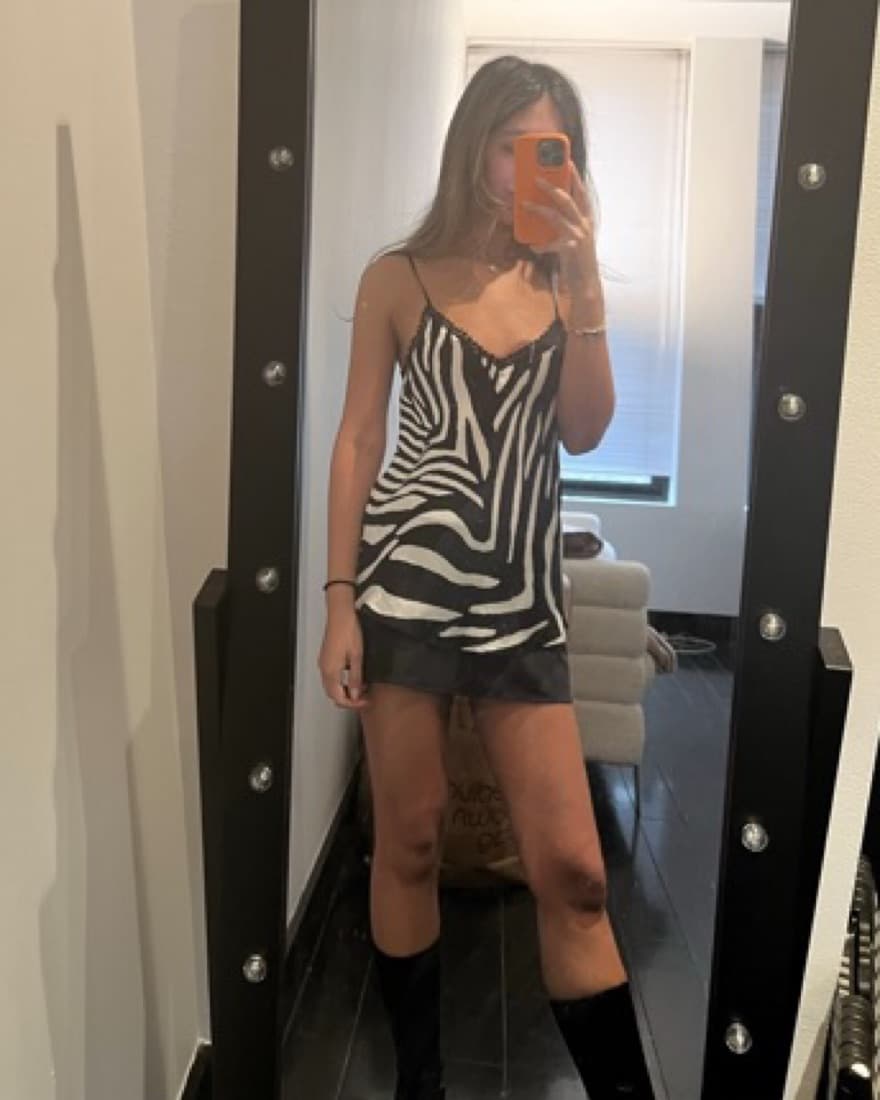 Lace Trip Zebra Print Tank - Image 2