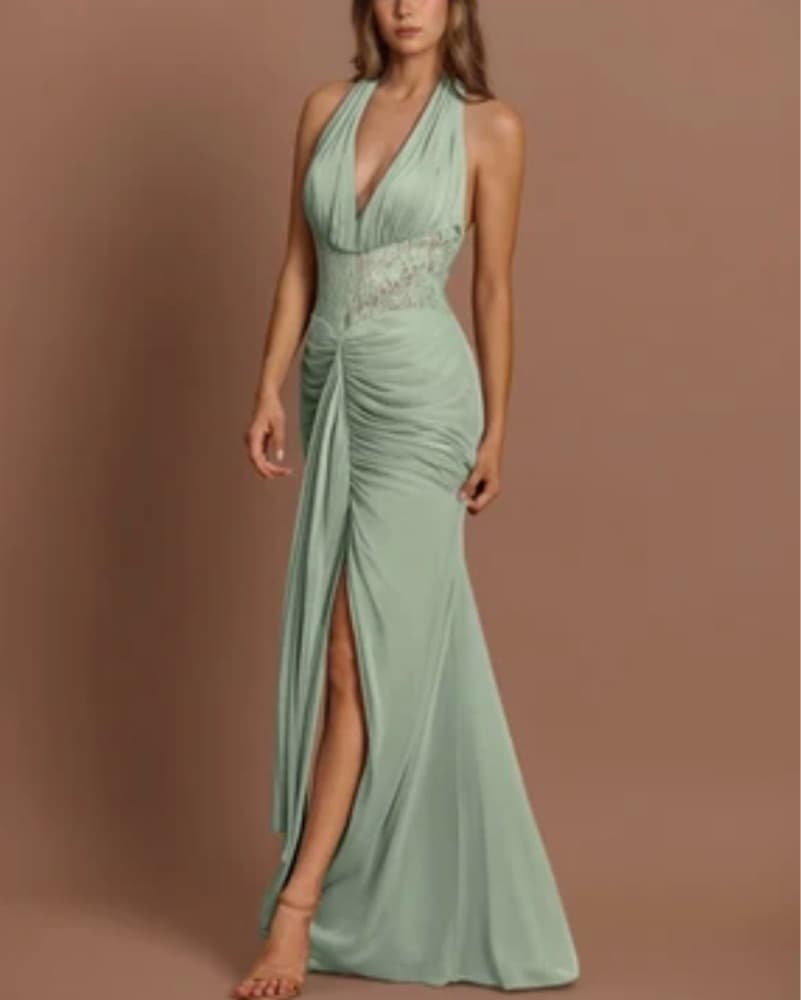 Elegant Green Formal Dress - Image 5