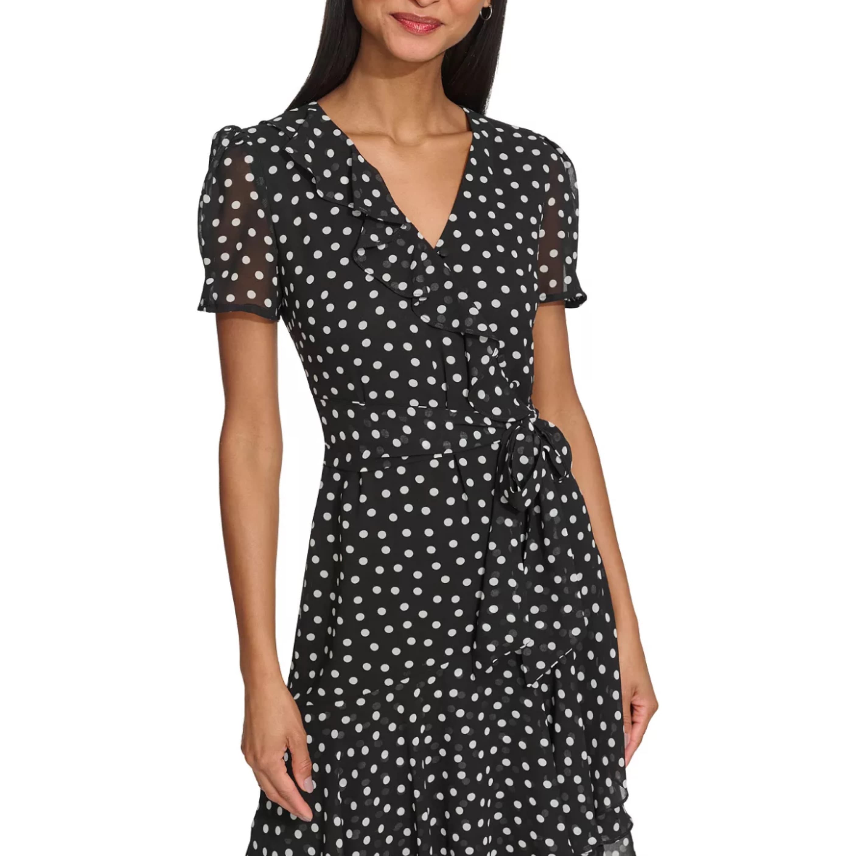 Karl Lagerfeld B&W Polka Dot Maxi Dress - Image 4