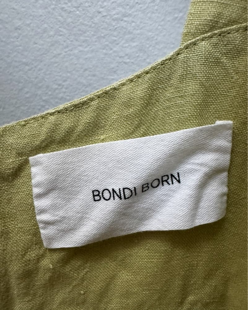Bondi Born light Green Linen Long Dress - Image 3