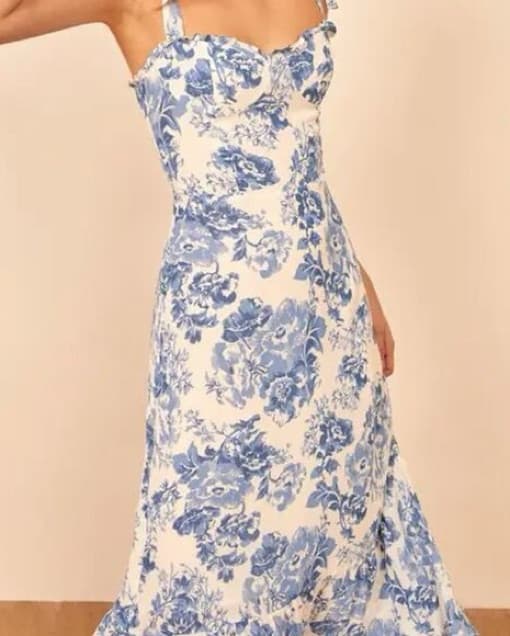 Reformation Nikita Dress Midi Blue  - Image 2