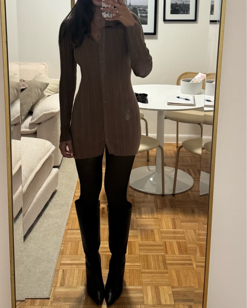 Brown Button Down Dress - Image 2