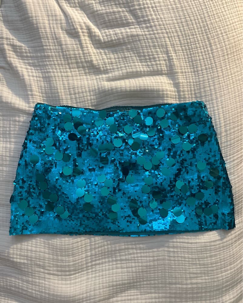Guizio Paillette Skirt | Blue skirt - Image 4